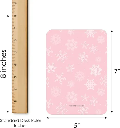 Miniatura 6 de Big Dot of Happiness Pink Winter Wonderland - Tarjetas de bingo y marcadores - Fiesta de cumpleaños de copo de nieve y juego de bingo para baby