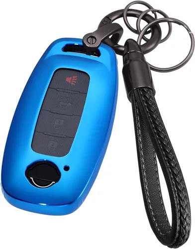 Miniatura 14 de Funda para llavero para Nissan antes de 2023 Altima Maxima Sentra X Trail Patrol Murano Rogue Pathfinder Serena Kicks Armada Versa, negro