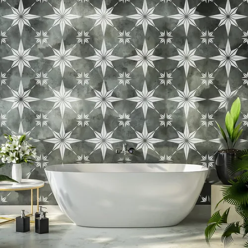 Miniatura 4 de Plantilla de piso de estrella, plantilla de pared, plantilla de azulejos, plantillas de piso para pintar pisos de 12 x 12, plantilla de pared