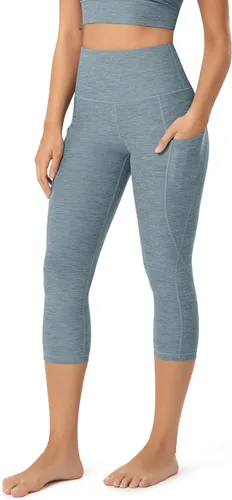 Miniatura 135 de ODODOS - Leggings capri de cintura alta para mujer con bolsillos, control de abdomen, no se transparentan, para entrenamiento atlético, running