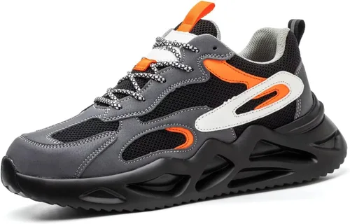 Zapatos de punta de acero para mujeres y hombres, zapatos de seguridad de trabajo de ajuste ancho, ligeros, antideslizantes, cómodos, compuestos