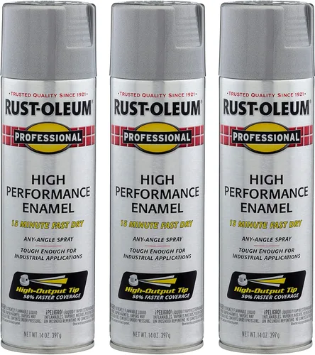 Miniatura 23 de Rust-Oleum 7515838 Pintura en aerosol de esmalte profesional de alto rendimiento, 14 onzas, aluminio