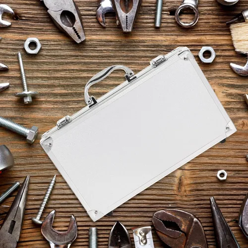 Miniatura 8 de Toyvian Maletín rígido de aluminio con inserto de espuma personalizable para instrumentos de prueba, cámaras, herramientas, piezas y accesorios