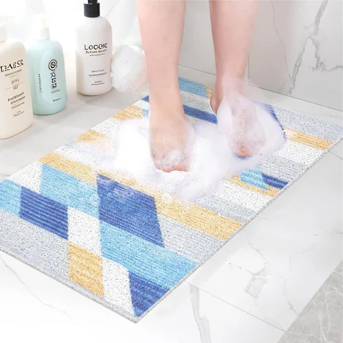 Miniatura 31 de Tapete de ducha antideslizante grande tapete de bañera antideslizante de 24 x 32 pulgadas, tapete de ducha de lufa para ducha interior, almohadilla