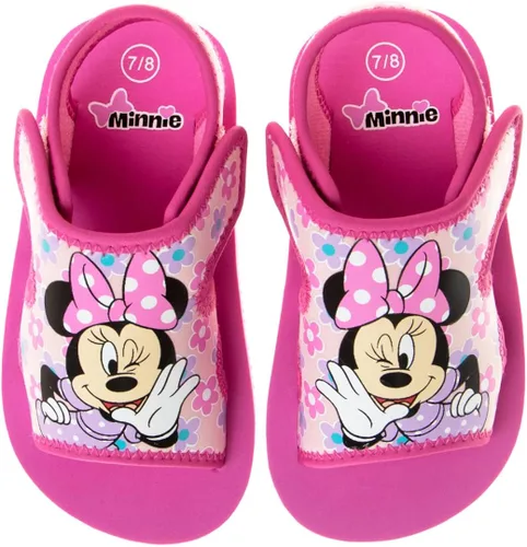 Disney Sandalias de Minnie Mouse para niñas, zapatos de verano para niños, zapatos de agua para playa, correa ajustable, puntera abierta, sandalias