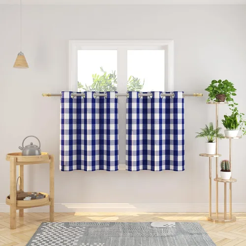 Miniatura 86 de Cortinas de 24 pulgadas de largo con diseño Buffalo Check Gingham Plaid para ventanas de cocina y baño, tratamiento para ventanas con 2 paneles
