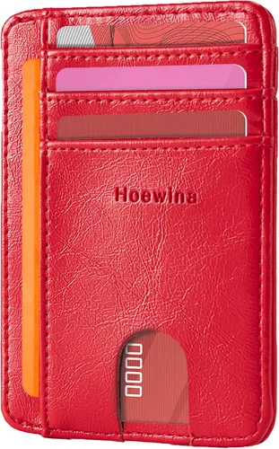 Miniatura 20 de Hoewina Cartera delgada para hombre, bolsillo frontal minimalista con bloqueo RFID, billetera de cuero delgada para tarjetas de viaje, regalos