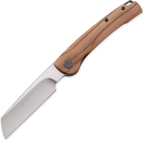 Miniatura 8 de Petrified fish PFE04 Scholar - Cuchillo plegable, hoja de satén de 3.7 pulgadas, 60.6 in, mango de madera Bubinga de 3.93 oz, cuchillo de bolsillo