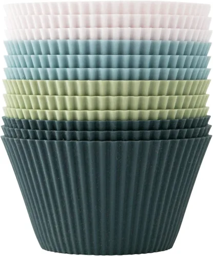 The Silicone Kitchen JUMBO - Vaso reutilizable de silicona para hornear, no tóxico, sin BPA, apto para lavavajillas, Jumbo, paquete de 12, blanco,