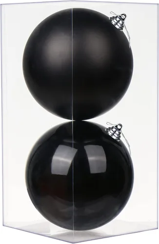 Miniatura 31 de Esferas de adorno de Navidad de 4.7 pulgadas, decoraciones de Navidad grandes, árbol de Navidad, inastillables, grandes, negras, con lazo