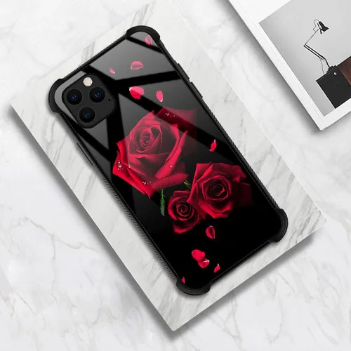 Miniatura 5 de Funda compatible con iPhone 13 Pro, fundas para niñas y mujeres, románticas rosas rojas Pétalos de rosa románticos.
