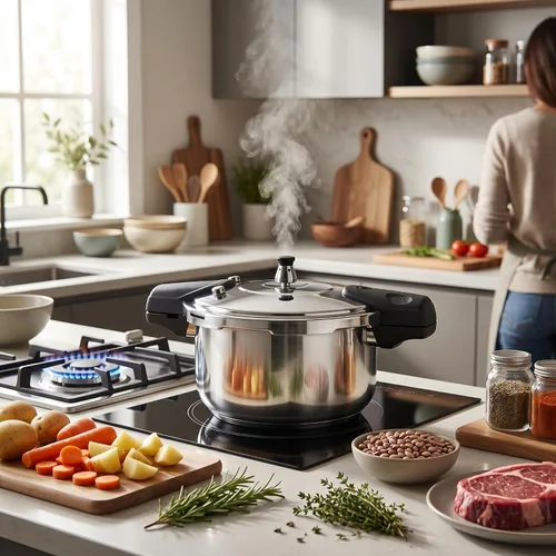 Miniatura 5 de Olla a presión para estufa, olla a presión de cocina 80KPA para el hogar (11.0 in)