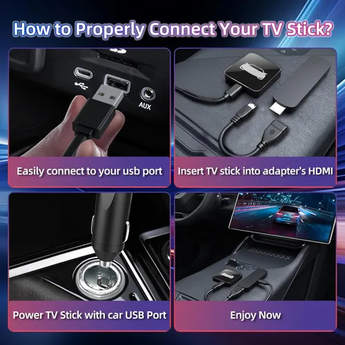 Miniatura 6 de Adaptador inalámbrico de TV para automóvil, convertidor HDMI a USB, compatible con Fire TV Stick, consolas de juegos, adaptador HDMI Carplay solo