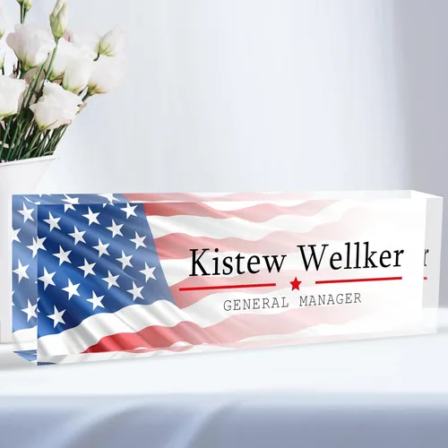 Placa de nombre de escritorio personalizada, placas de identificación acrílicas para escritorio, decoración de oficina, regalos personalizados para