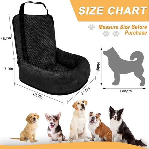 Miniatura 2 de Sephyroth Asiento de automóvil para perros pequeños/medianos, cama de automóvil para perros lavable, asiento de seguridad de viaje para mascotas