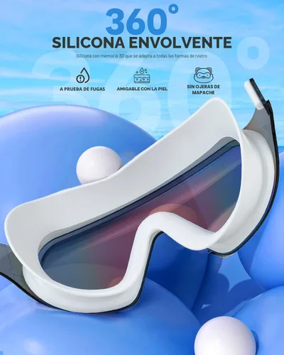 Miniatura 4 de Zoomsnail Swim Goggles 2 Pack, Rimless Wide View Swimming Goggles for Adult, Anti-Fog UV Leaking Pool Goggles for Men Women Azul y rosa