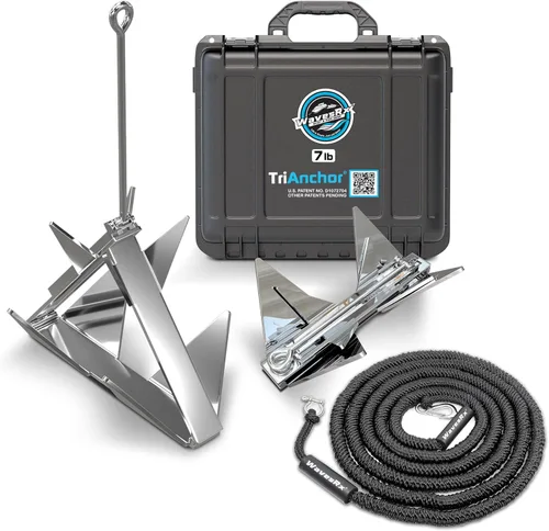 Miniatura 12 de WAVESRX TriAnchor - Stainless Steel Folding PWC & Boat Anchor Sets Instantly for Effortless Boat & Jet Ski Anchoring Compact Patent-Pending