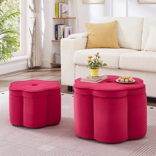 Miniatura 12 de Otomana redonda con patas de metal negro, reposapiés de 22.05 pulgadas de ancho, reposapiés tapizado para sala de estar, dormitorio, entrada