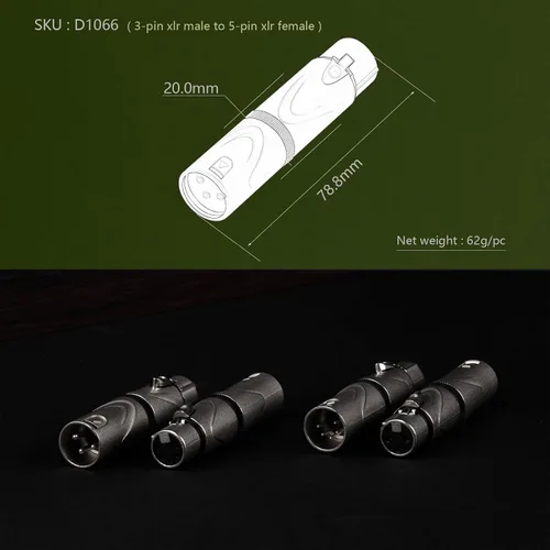 Miniatura 4 de Adaptador XLR macho a hembra, 3PIN a 5PIN - Divisor de extensión de micrófono de audio DMX