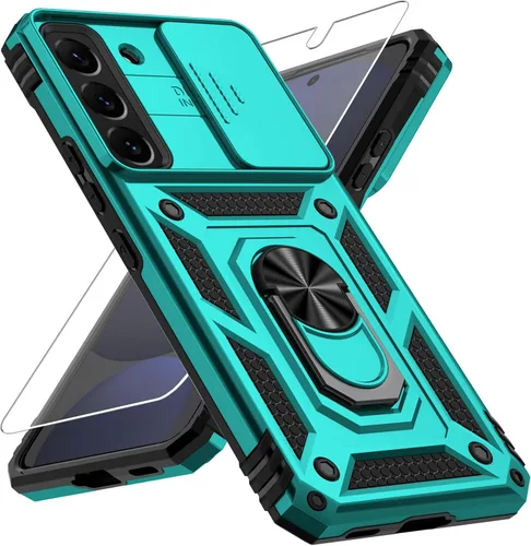 Miniatura 12 de Funda para Samsung Galaxy S22 Plus con cubierta para lente de cámara, protector de pantalla HD, protección contra caídas de grado militar de 10 Negro