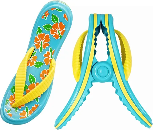 Miniatura 7 de PERFORMORE Clips de toalla de playa, paquete de 2 clips portátiles para toallas, clips de seguridad para sillas de playa, terraza, patio, piscina