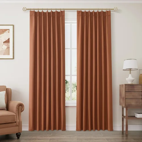 Miniatura 11 de Joywell Cortinas plisadas de lino 100 % opacas de 84 pulgadas de largo, cortinas con pestañas traseras para oscurecer la habitación con ganchos