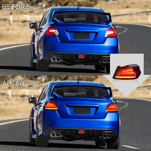 Miniatura 5 de VLAND Conjunto de luces traseras Compatible con Subaru WRX 2015-2022 Subaru WRX STI, lámpara trasera con DRL, luz trasera con luces antiniebla