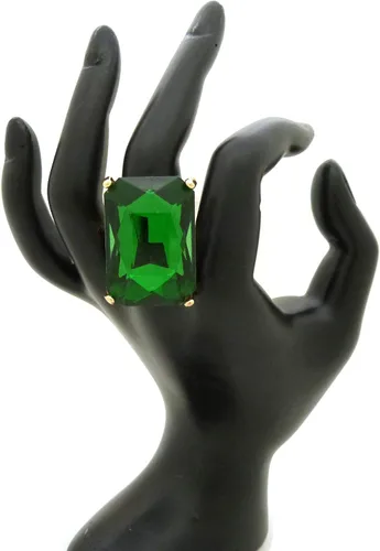 Miniatura 2 de Fashion 21 Anillo elástico de piedra colorida de cristal extra grande para mujer