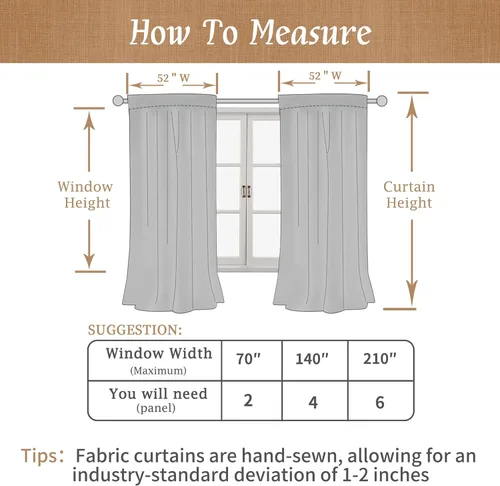 Miniatura 6 de LAMIT Cortinas de lino natural 100 % opacas para ventana, para dormitorio, 45 pulgadas, cortinas térmicas con textura de lino estilo granja