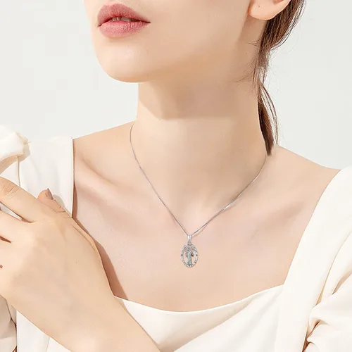 Miniatura 4 de Brisskaari Collar con colgante de San Miguel, San Cristóbal, San Patricio, San Juda, San Benito, San José, plata de ley 925, medalla de amuleto