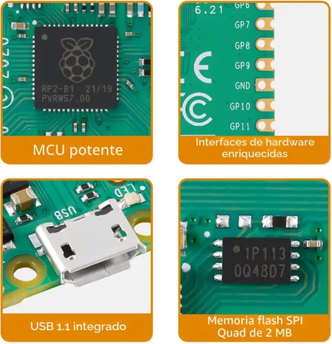 Miniatura 4 de 2 piezas de placa de desarrollo Raspberry Pi Pico, microcontrolador Raspberry Pi RP2040 de doble núcleo ARM Cortex M0+, funcionando hasta 133 MHz