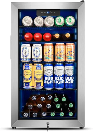 Miniatura 20 de Tylza Vitrina refrigerada para encimera, refrigerador comercial de 2.7 pies cúbicos/78L, vitrina con luz LED, puerta de vidrio doble, 32-54°F