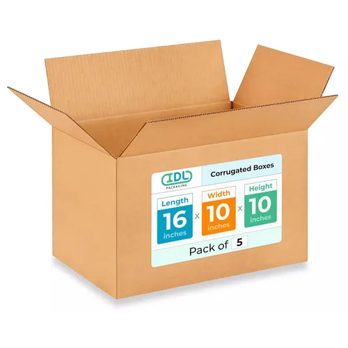 Miniatura 77 de IDL Packaging Paquete de 5 cajas de envío altas de 8 x 8 x 48 pulgadas, extra resistentes de 200 libras frente a caja regular, cajas de mudanza