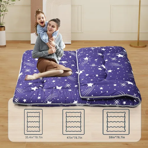 Miniatura 5 de Colchón japonés para suelo, tapete enrollable de espuma viscoelástica para tatami, fácil de almacenar y portátil, colchón de futón adecuado para Gris