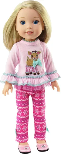 Miniatura 2 de American Fashion World Juego de pantalones de reno rosa para muñecas de 14 pulgadas Calidad premium y diseño moderno Ropa de muñecas para marcas