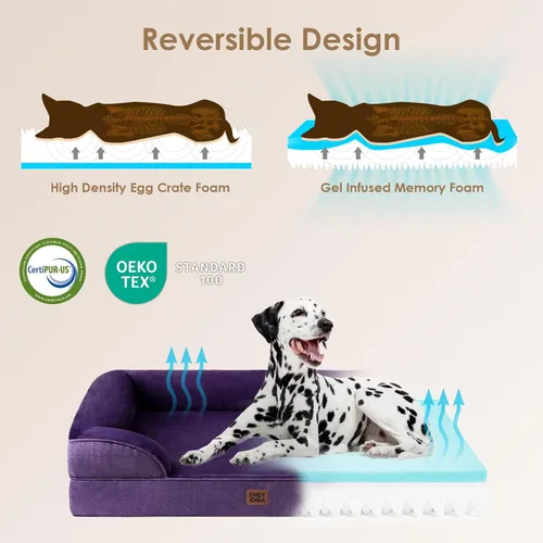 Miniatura 141 de EHEYCIGA – Cama ortopédica impermeable para perros pequeños, de espuma viscoelástica tipo caja de huevos, con bordes elevados y base antideslizante