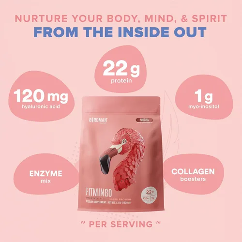 Miniatura 4 de BIRDMAN Fitmingo Proteína vegana en polvo con inositol, potenciadores de colágeno, ácido hialurónico y vitaminas Bajo en carbohidratos, sin