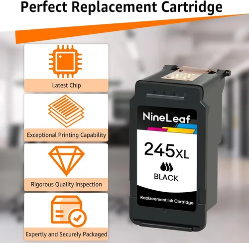 Miniatura 4 de NineLeaf Cartuchos de tinta remanufacturados compatibles con Canon PG-245XL PIXMA MG2520 MG2920 MG2922 MG2924 MG2420 MG2522 MG2525 MG3020 MG2555