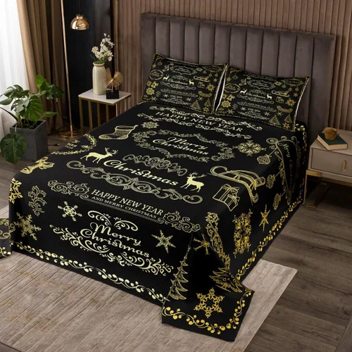 Miniatura 29 de Manfei Juego de colcha de Navidad para niños, tamaño individual, diseño de pinos de dibujos animados, decoración de habitación de niños y adultos