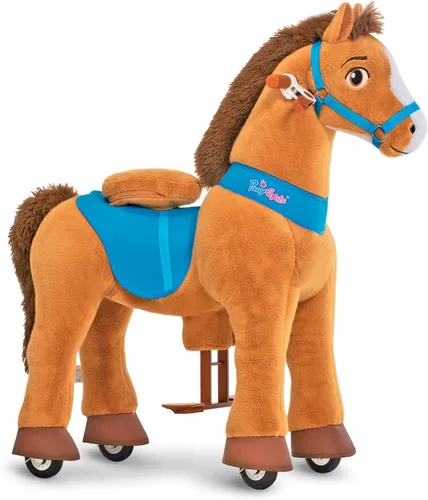 PonyCycle Juguetes de Caballo para Montar para Niños Caballo Marrón Balancín Modelo Esencial E (con Freno/Altura de 35.4"/Tamaño 4) Pony para Montar