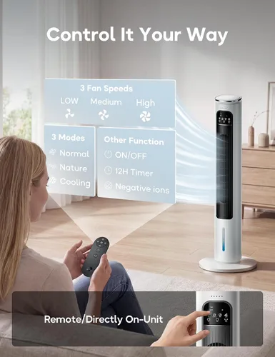 Miniatura 4 de Unidad de aire acondicionado portátil sin ventanas con control remoto, enfriador de aire evaporativo sin ventilación de 37 pulgadas, enfriador