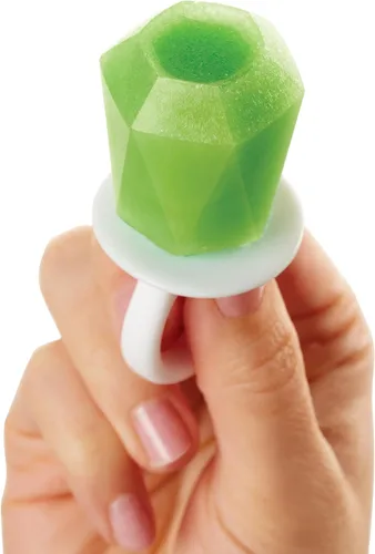 Miniatura 8 de ZOKU Moldes para anillos – 8 moldes de silicona para paletas con palitos de anillo reutilizables, hace que las paletas de hielo en forma de gemas