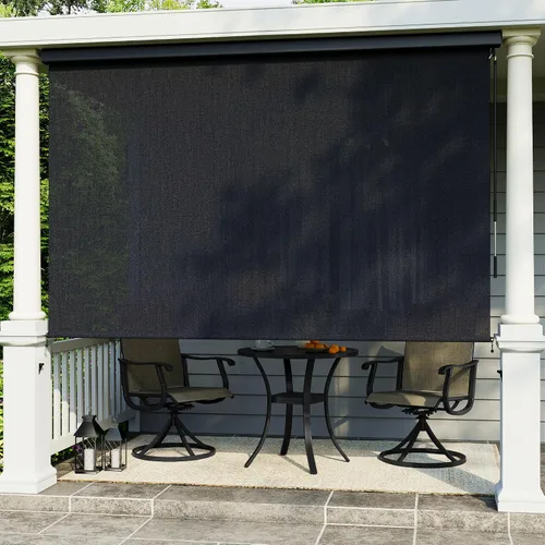 Miniatura 12 de VICLLAX - Persiana enrollable de alta calidad para exteriores, persianas sin cordón para patio con cenefa de aluminio y protección solar del 95%