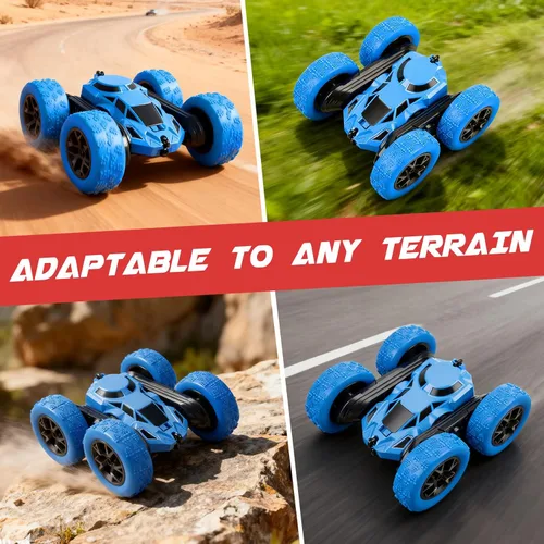 Miniatura 5 de Coche de control remoto, juguetes de autos RC para niños de 6 a 12 años, camión de acrobacias RC de 2.4 GHz con giros de doble cara de 360°