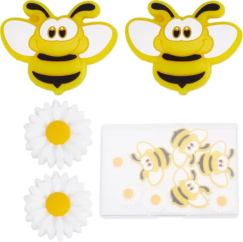 Miniatura 11 de SUNNYCLUE 1 caja de 10 cuentas focales de silicona para profesores, cuentas en forma de pizarra a granel de 1.024 x 1.181 in, de goma de doble cara