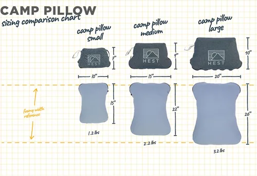 Miniatura 2 de HEST Almohada de campamento (pequeña), espuma viscoelástica resistente a la temperatura, esencial para camping, mochileros y aventuras al aire