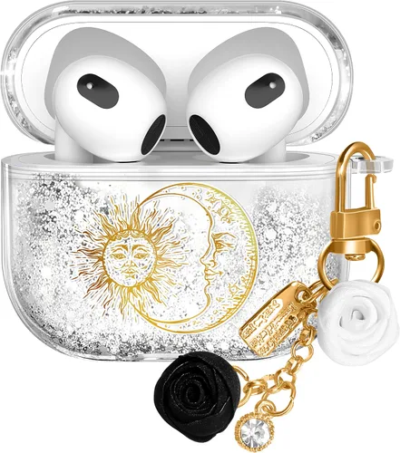 Miniatura 37 de Funda para Apple para Airpods 4 Case 2024 - Arena Movediza Líquida Arte Artístico Estético Funda Mujer Chica Mujeres Brillante Brillo Purpurina