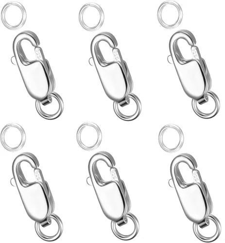 Miniatura 9 de Dailyacc Cierres de pinza de langosta para hacer joyas, oro y plata con anillos de salto, cierres seguros para collares, pulseras, manualidades