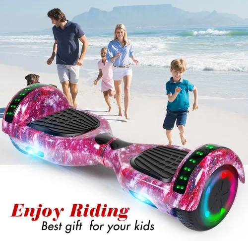 Miniatura 6 de CBD Scooter with Corlorful LED Lights,6.5" Wheels, Dual 300W Motor Scooter for Kids Girls Boys Adults, All Ages A06-starsky púrpura