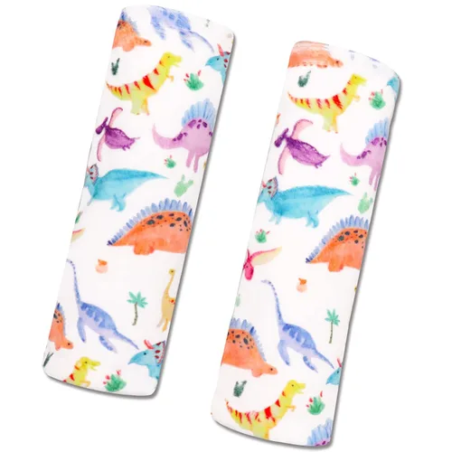 Miniatura 10 de Fundas de cinturón de seguridad de automóvil de dinosaurio para bebé, fundas de correa de asiento de cochecito de bebé, correas de asiento